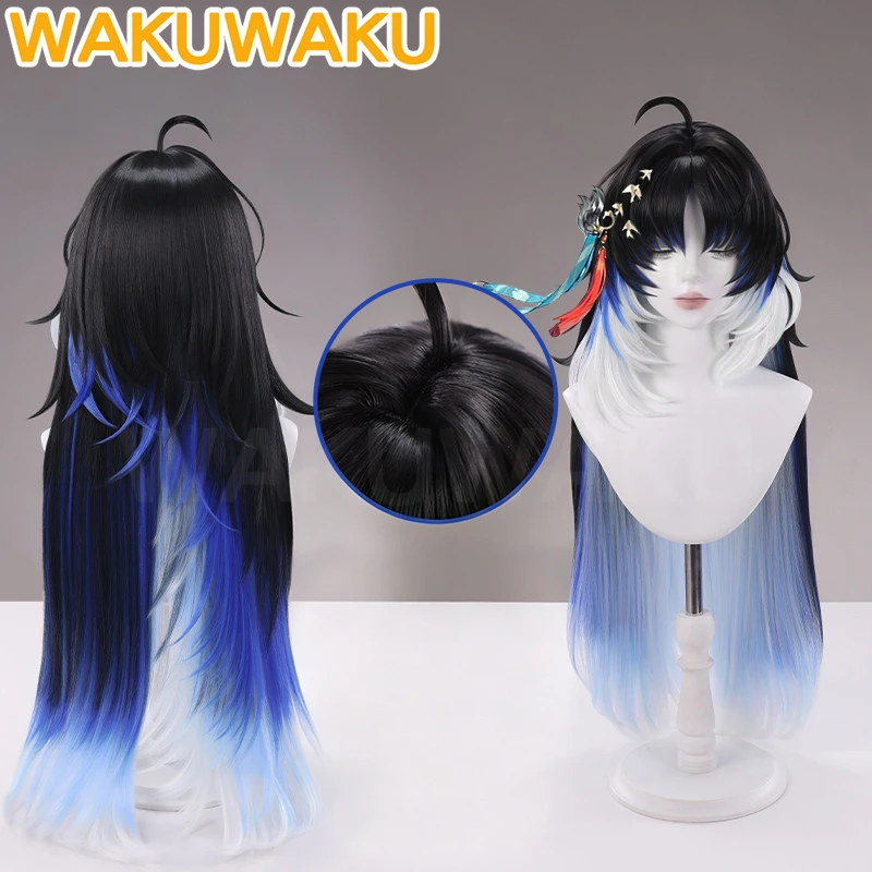 IN STOCK Yangyang Cosplay Wig Game Wuthering Waves WakuWaku Women Blue Long Hair Yangyang: Xuanling Cosplay Wig