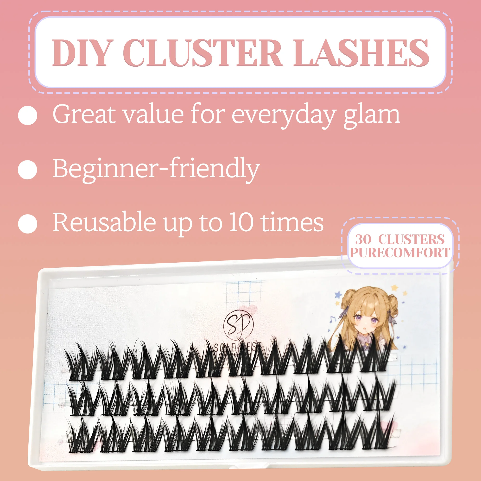 ขนตาสไตล์อนิเมะ 30 ช่อ (9 มม.) - Eyelash Extension Anime Style บทวิจารณ์และราคา