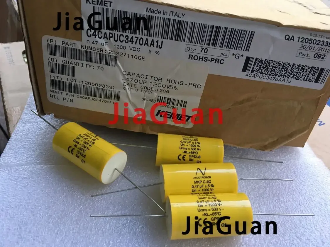 

4PCS AV MKP C.4C 0.47UF 1200V 22x45mm Axial film capacitor KEMET 474/1200V mkp 470NF ARCOTRONICS free shipping