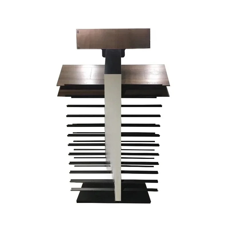 Double Row Multi-Layer Metal Display Stand – Building Material Samples like Laminate, Granite, Wood Flooring, Tiles