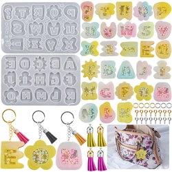 Quicksand Letter Pendant Epoxy Resin Mold DIY Letter Symbol Keychain Decorative Pendant Silicone Mould Home Decor Gift Tools