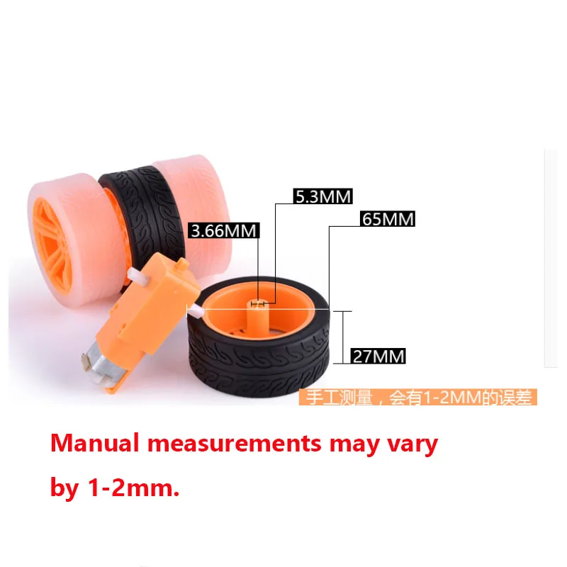 TT Motor Tyres New Smart Car DIY Accessories Wheels Model Rubber Wheels TT Motor Tyres 65*27mm 65X27MM