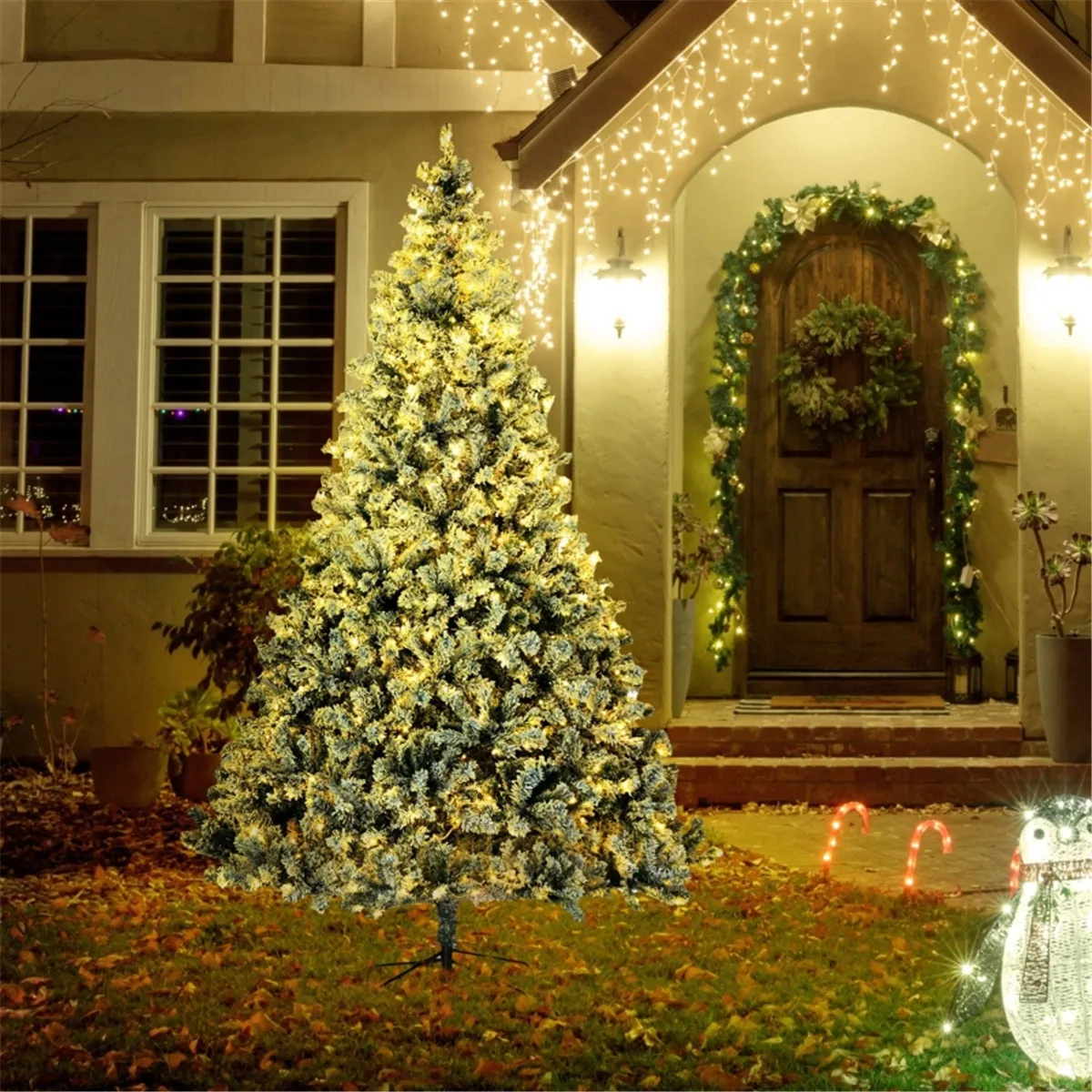 9ft Christmas Tree Decoration Lights, Packaged Courtyard Interior Usable