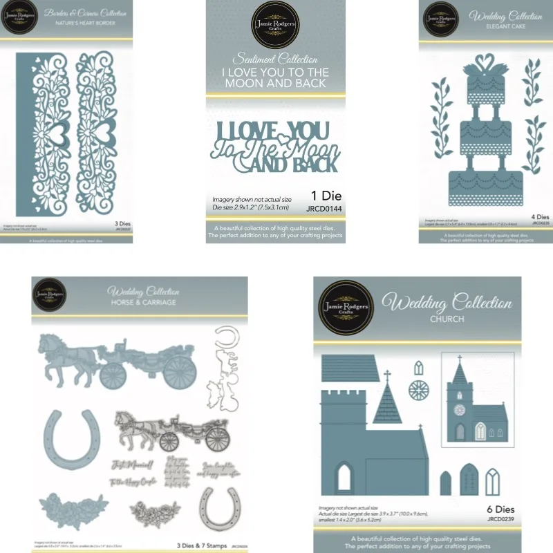Horse-drawn Carriage with Flowers and a Semicircle Metal Cutting Dies and Clear Stamps Cut Die Mold Blade Knife Punch Scrapbook