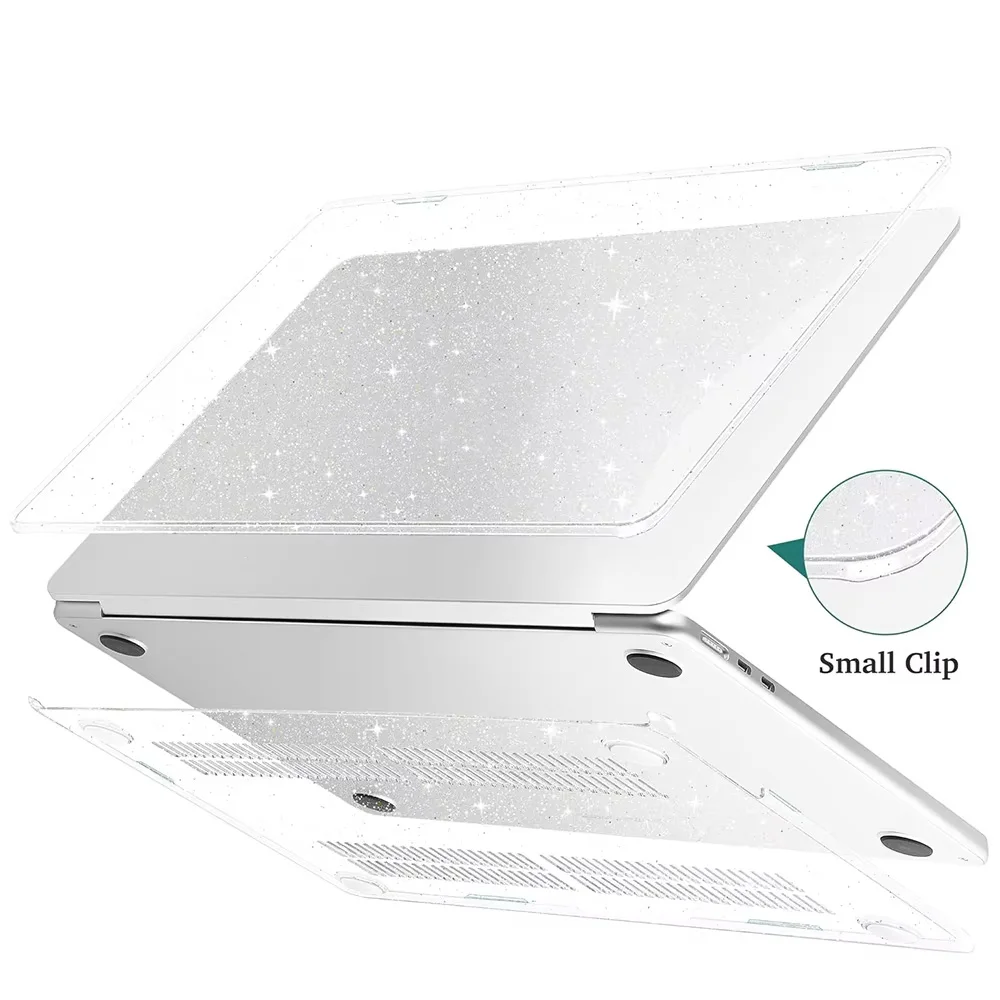 Glitter Laptop Case For Macbook Air 15 A1707 A2941 A3114 A3241 A3448 For Apple Macbook Case Bag Air 13 A2681 A3113 Pro 13 Cover