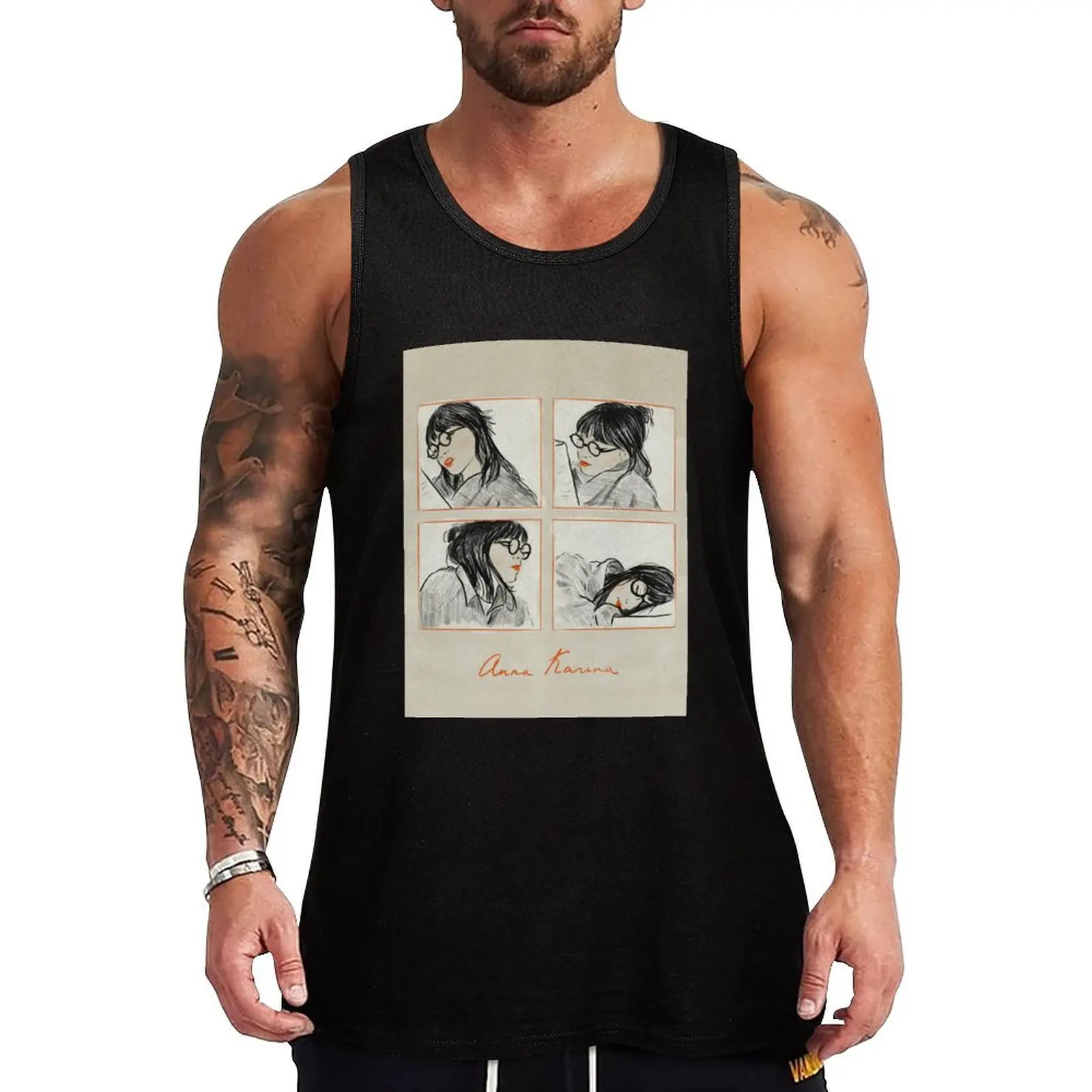 

Анна Карина Reading Tank Top Мужская футболка футболка мужская спортивная рубашка без рукавов мужской фитнес
