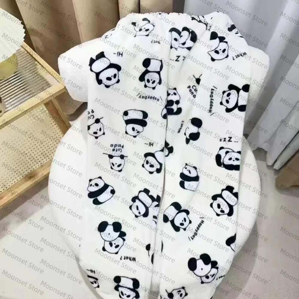 Panda Autumn and winter flannel cute and sweet cartoon pajama pants print home casual Comfort walking pants for women Home pants