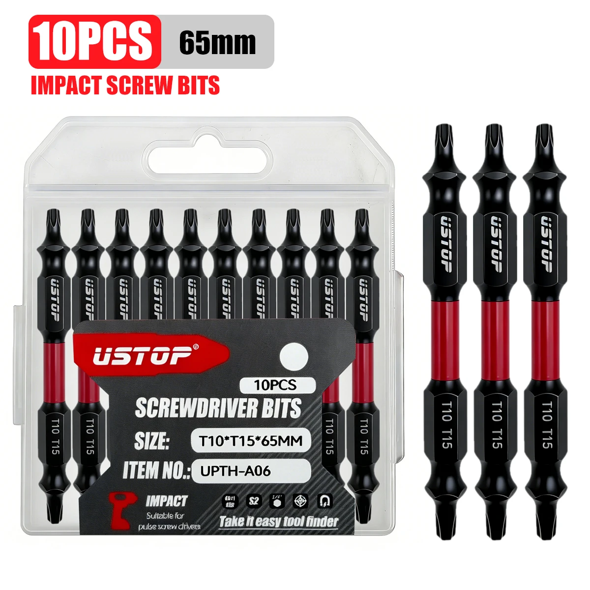 Industrial-Grade Double-Headed T20+T25/T10+T15/T30+T40 Torx Screwdriver Bits with Torque Buffering Design, Suitable for Various Impact Tools, Anti-Twist, Anti-Chipping, and Durable