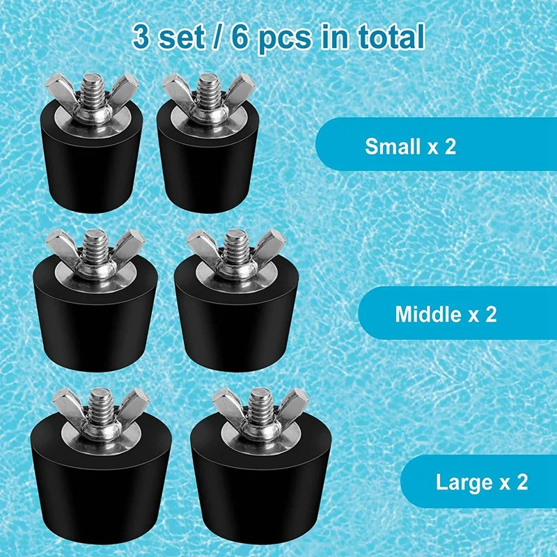 12 Pack 3 Size Pool Winterizing Plug For Swimming Pool Holes,Expansion Plugs For Above Ground Pool Skimmer