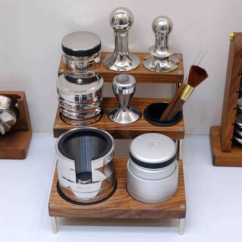 Coffee Tool Storage Rack Three‑Tier Desktop Organizer 58Mm Tamper Base Distribution Needle Holder