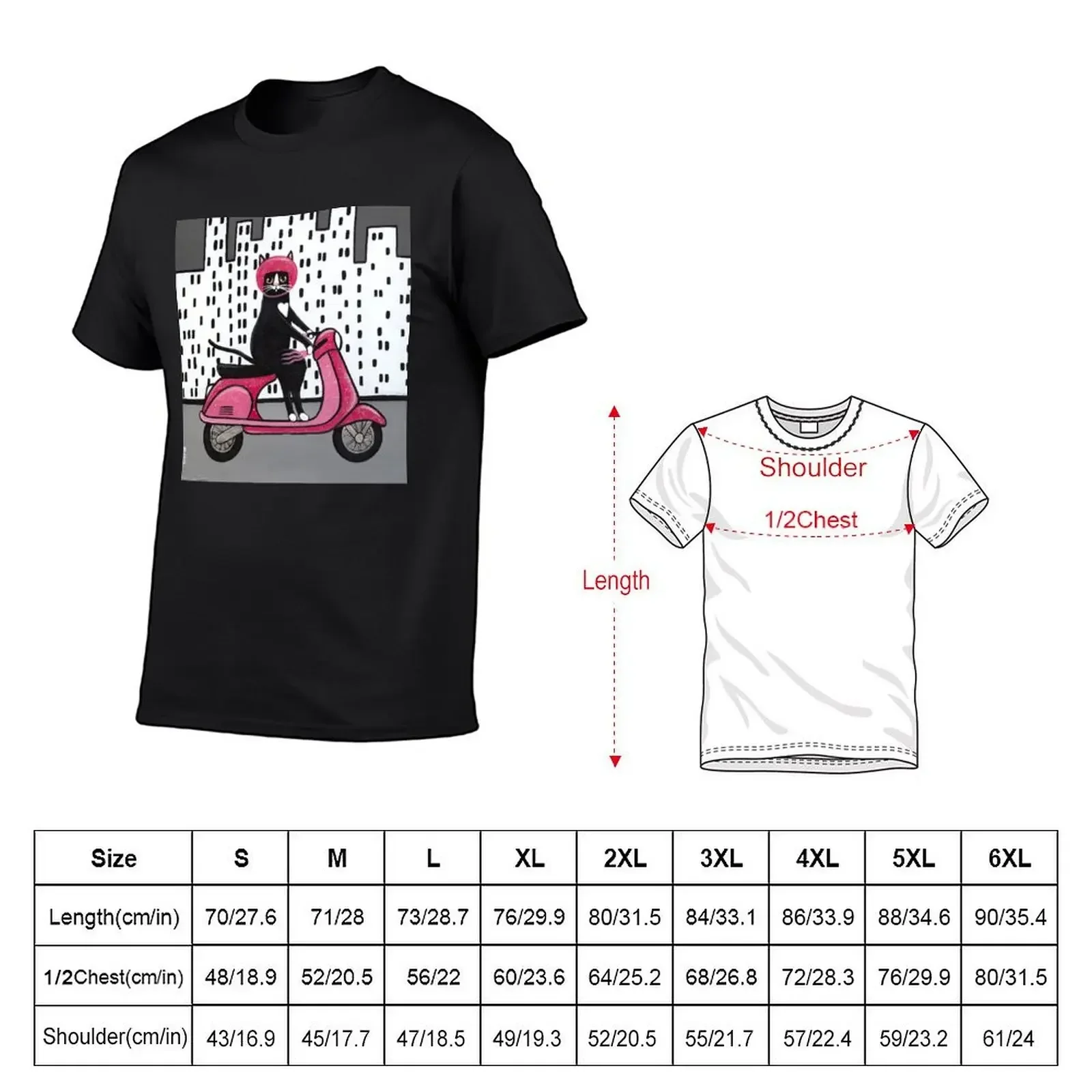 Tuxedo Cat on a Moped T-Shirt sports fans plus size clothes basketball graphic tees t shirt men