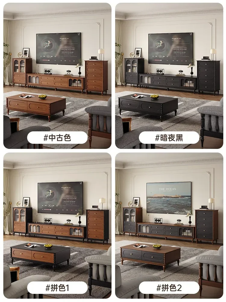 DSA  style living room household storage solid wood coffee table TV cabinet combination