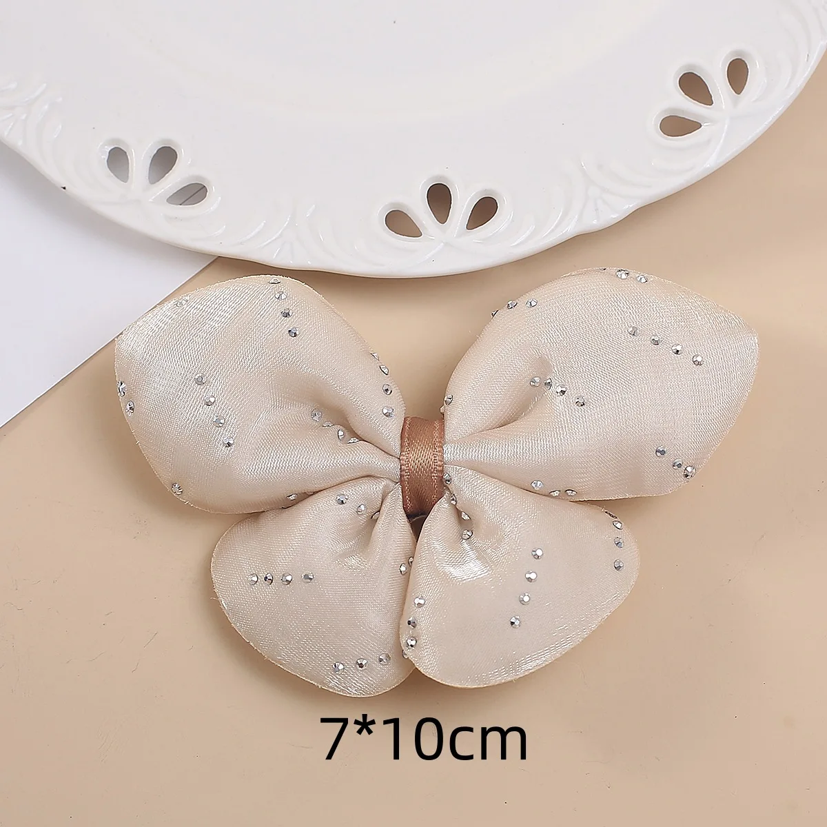 

300pcs Wholesale Solid Color Rhinestone Bowknot Diy Shoes Flower Accessories Children Hair Accessories Hair Ties Decorative Acce