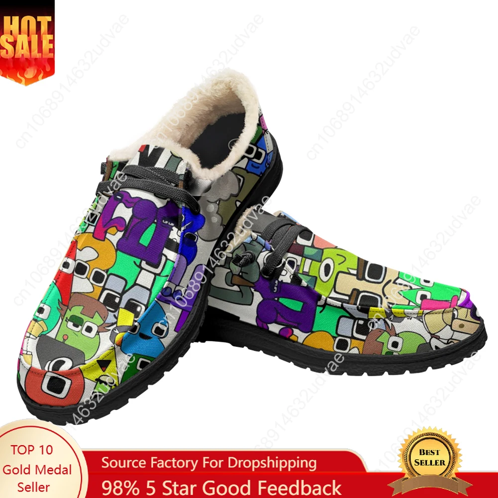 

Alphabet Lore Casual Shoes Plush Flat Shoe Men Woman Breathable Casual Outdoor Lightweight Footwear Couple Custom Made Shoe