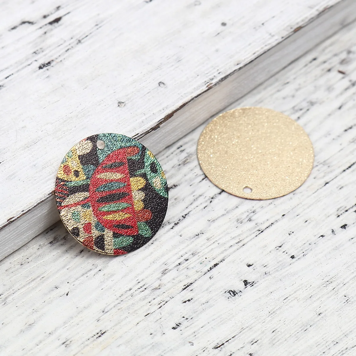 20mm Multicolor Copper Enamel Painting Charms Round Sparkledust Metal Pendants DIY Making Necklace Earrings Women Jewelry,10PCs