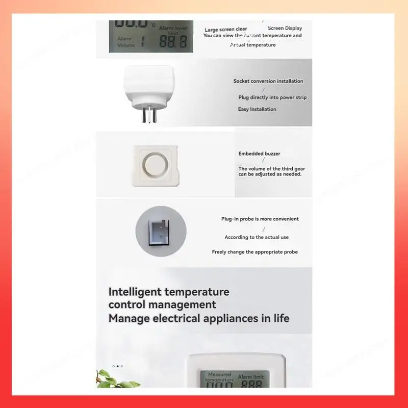 

ABNR Digital Temperature Tester Temperature Monitoring Tester Temperature Monitor High Accuracy US Plug