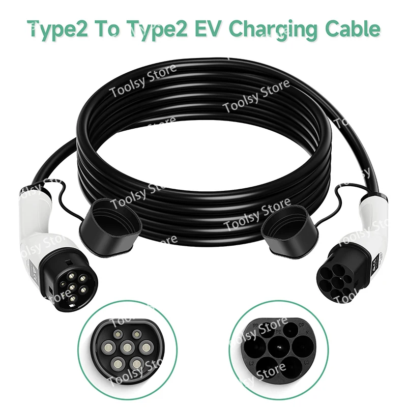 

Портативный зарядный кабель для электромобилей 32A 22KW 3-фазное зарядное устройство для электромобилей 3,5 кВт 16A 1-фазный комплект EVSE Кабель для электромобилей типа 2 до типа 2 IEC62196-2