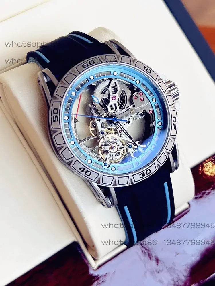 Genuine Watch Men's Hollow Mechanical Watch Waterproof Swiss Automatic Tourbillon Student Men's Watch Tide