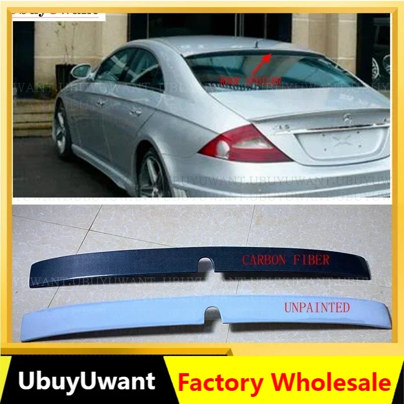 For W219 Roof Spoiler New Real Carbon Fiber Spoiler Wing Lip For CLS Class W219 BENZ CLS300 CLS350 CLS400 AMG (2004 - 2011)