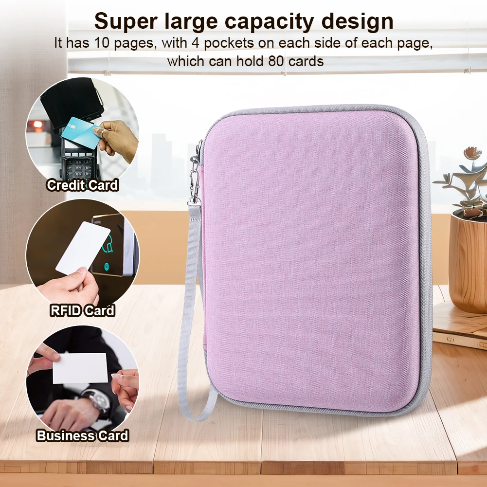 カードホルダー ジッパー & 80 ポケット付き ソフトポータブルフォルダー カードバインダーホルダー Yoto カード用 ミニオーディオブックカード