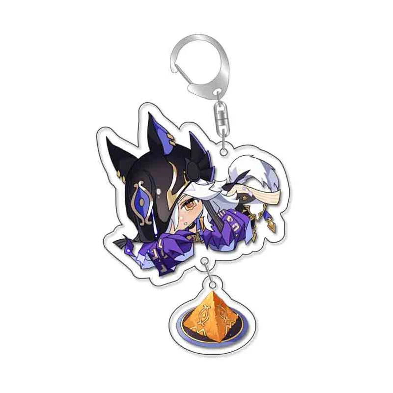 New Cute Cyno Nilou Layla Al Haitham Candace Charm Keychain Anime Game Genshin Impact Acrylic Figures Key Chain Fans Wholesale