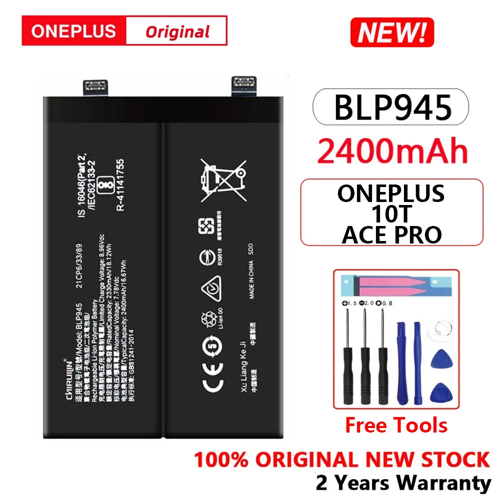 100% New Original BLP945 Battery For OnePlus 10T OnePlus ACE Pro Replacement Batteries With Gifts