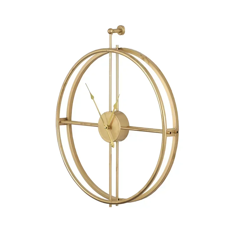 Modern Minimalist Golden Wall Wall Clock Home Living Room Bedroom Wall Hanging Decoration Accessories Hand Welding