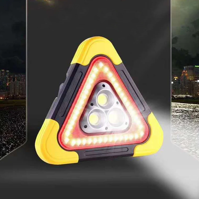 Hazard Tripod Stop Sign Reflector usb charge led light safety reflective triangle