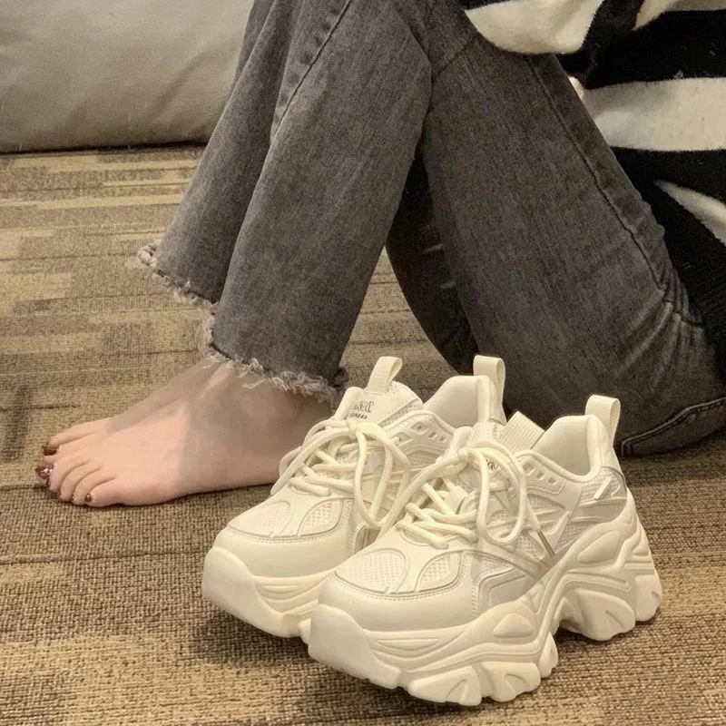 

2026 New Women's Shoes Fashion Lace Chunky Sneakers for Woman Comfort Vacation Casual Shoes Designer Shoes Zapatillas De Mujer