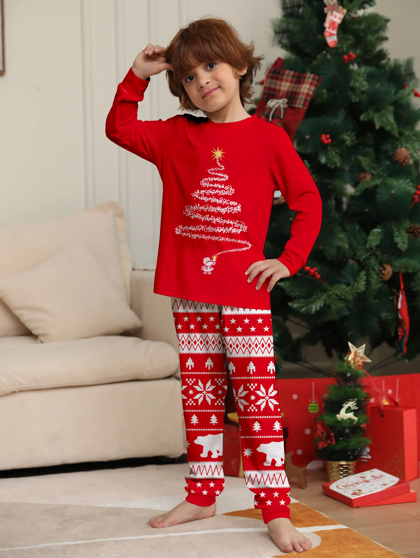 2024 Christmas Pajamas Baby Mother Kids Daughter Mommy Family Set Xmas Pjs Long Sleeve Sleepwear Matching Outfits