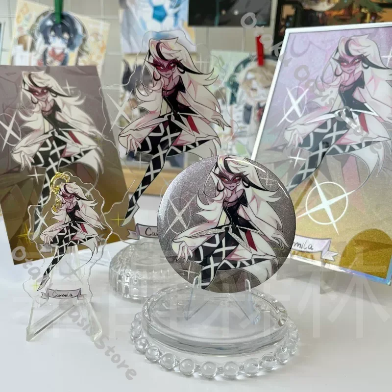 Vox Acrylic Stand Figure Hazbin Hotel Alastor Charlie Emily Carmilla Rosie Vaggie Husk Lucifer Adam Coloured Paper Ornaments