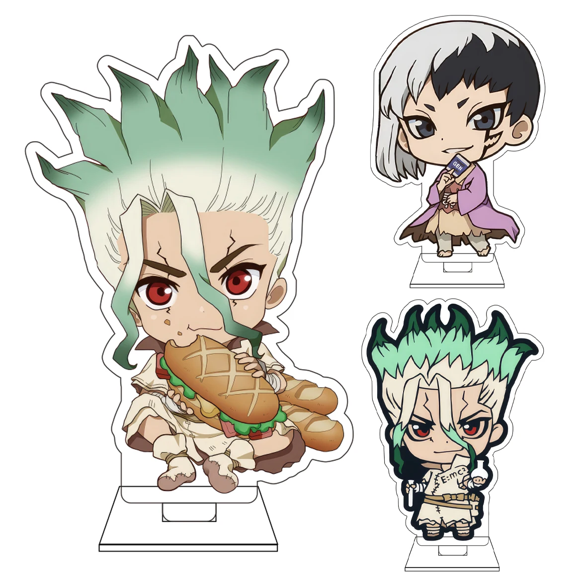 

10CM Anime ‌Dr.STONE Cosplay Cute Acrylic Figure Stand Plate Saionji Ukyo Ogawa Yuzuriha Ornaments Gifts