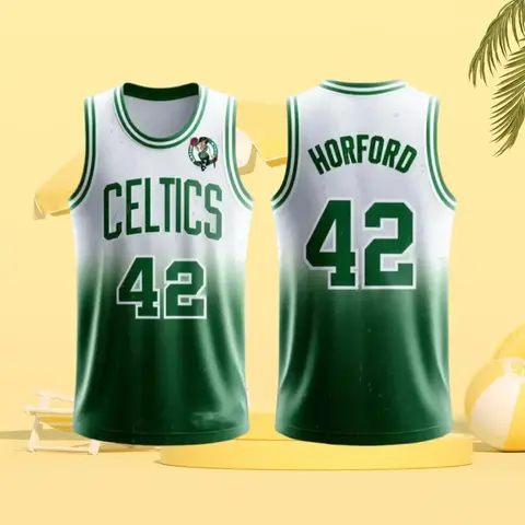 2025 챔피언 셀틱 스타일 No. 42 Horford 어린이 농구 셔츠 남성용 3D 민소매 훈련 대회 탑 의류