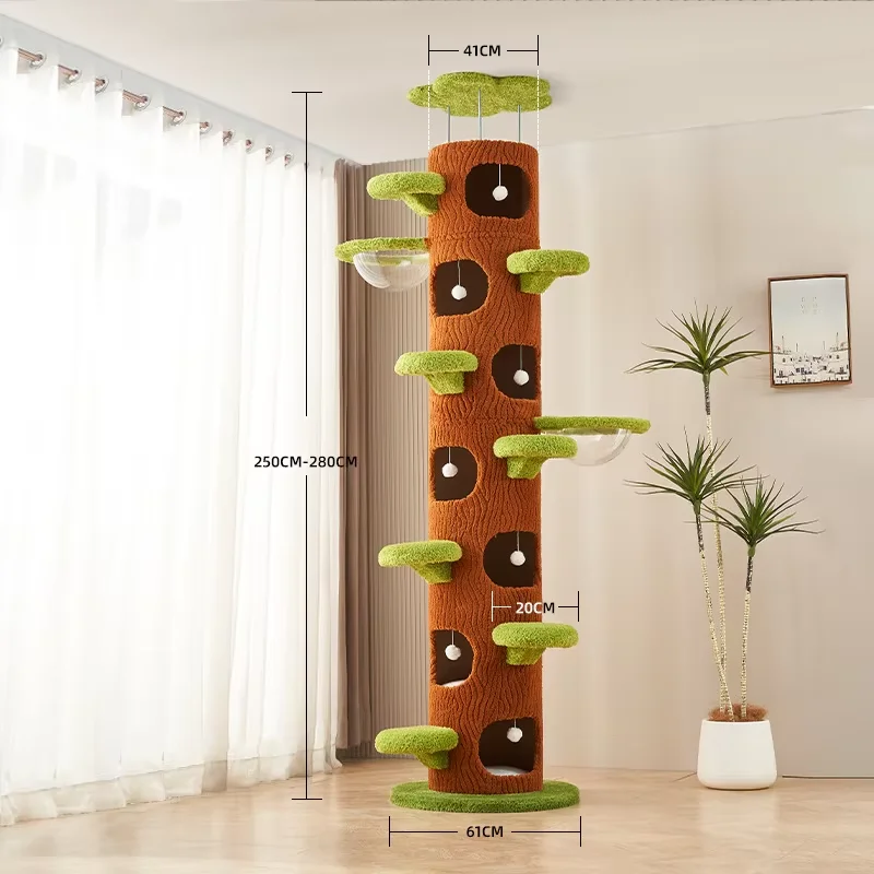 

Floor-to-ceiling Cat Climbing Frame Jumping Platform Cat Tree Condo Furniture Pet House Tower