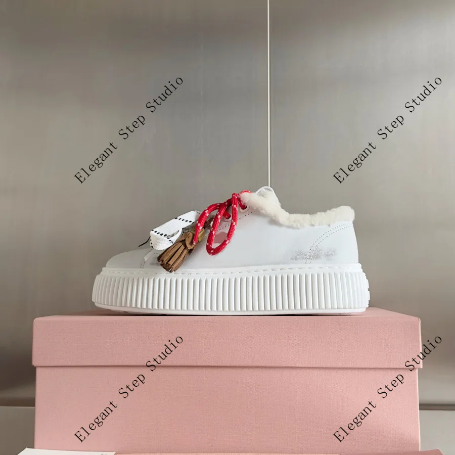 

Women's Shoes Shearling Platform Wool Sneakers
