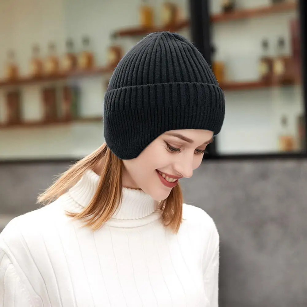 

Зимняя мужская шапка, уличная защита ушей, теплая толстая велосипедная вязаная шапка, шарф, ветрозащитные козырьки, бейсболка с ушками, шапки с капюшоном