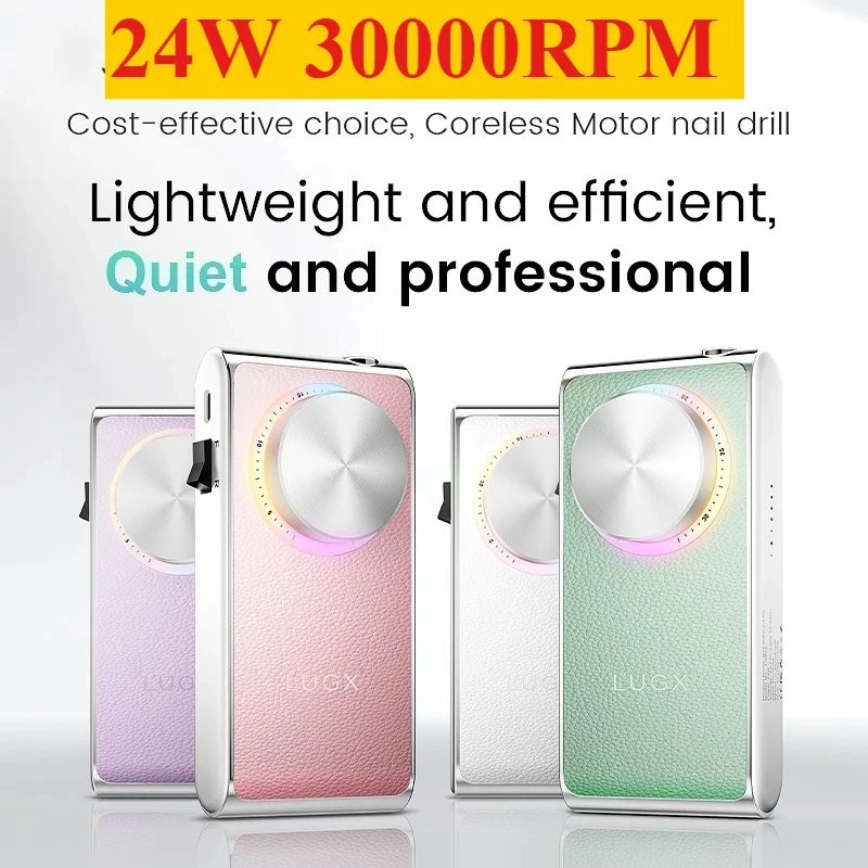 LUGX 2026 24W USB Rechargeable Cordless Drill Professional Electric Nail Drill Machine Portable Oly Drill Wholesale