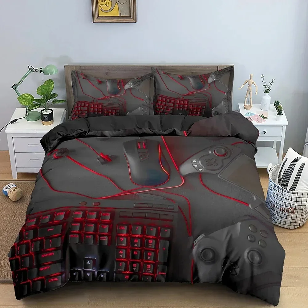 1/2pcs Pillow Shams For Kids Adults Microfiber Quilt Cover ﻿ 3D Print Games Gamepad Bedding Set Soft Comforter Cover With
