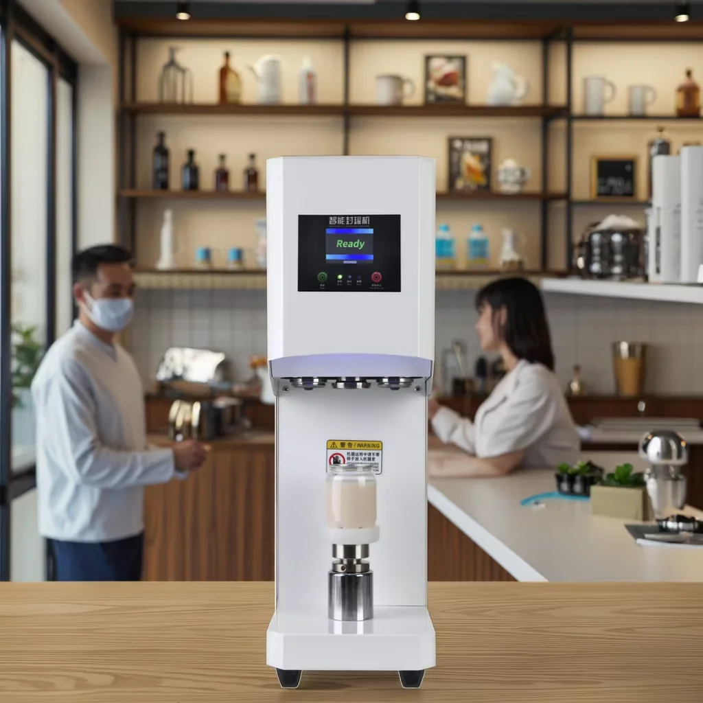 High Speed Automatic Beverage Can Seaming Machine/Bubble Tea Juice PET Can Sealer Machine Coffee Canning Machine Rotating Type