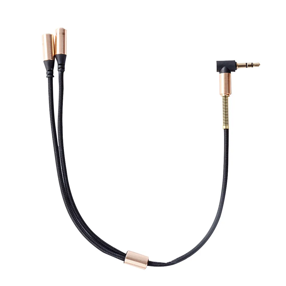 Dual 3.5mm Male to Two Female Aux Audio Splitter Cable for Headphones Speakers Tablet Mp3 Mp4 Sharing Black Headphone Splitter