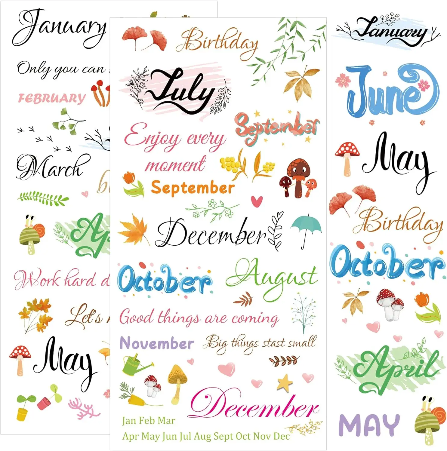 

10 листов наклеек для ежемесячного планирования, этикетки для календарей, журналов, бумажных книг, скрапбукинга, декоративные аксессуары