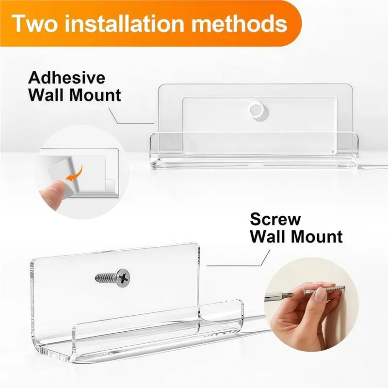 Hot Selling-Floating CD Shelf 6-Pack Clear Vinyl Record Shelf Wall Mount Acrylic Vinyl Holder And Display Rack,Floating CD Shelf