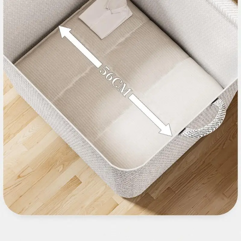 220L Big Size Clothes Storage Box With Cover Large Laundry Basket Organizer Bag For Baby Foldable