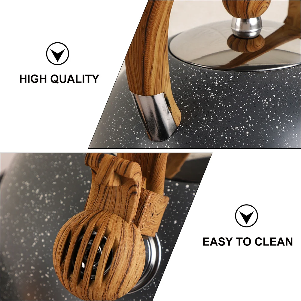 

Whistling Kettle 2.5L Stainless Steel Flat Bottom Kitchen Teapot Thickened Portable Household Water Heating Tea Pot Outdoor