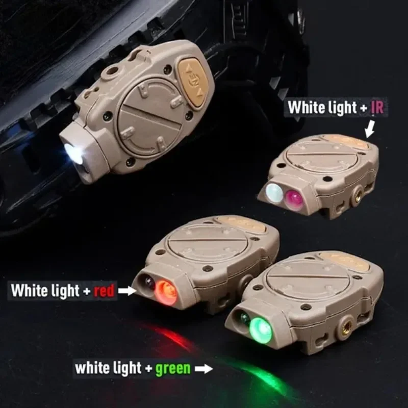 

Tactical Helmet Light Red Green IR Outdoor Rifle Switch Lamp Mini Fast Helmet Survival Signal Flashlight Fit 20MM Rail