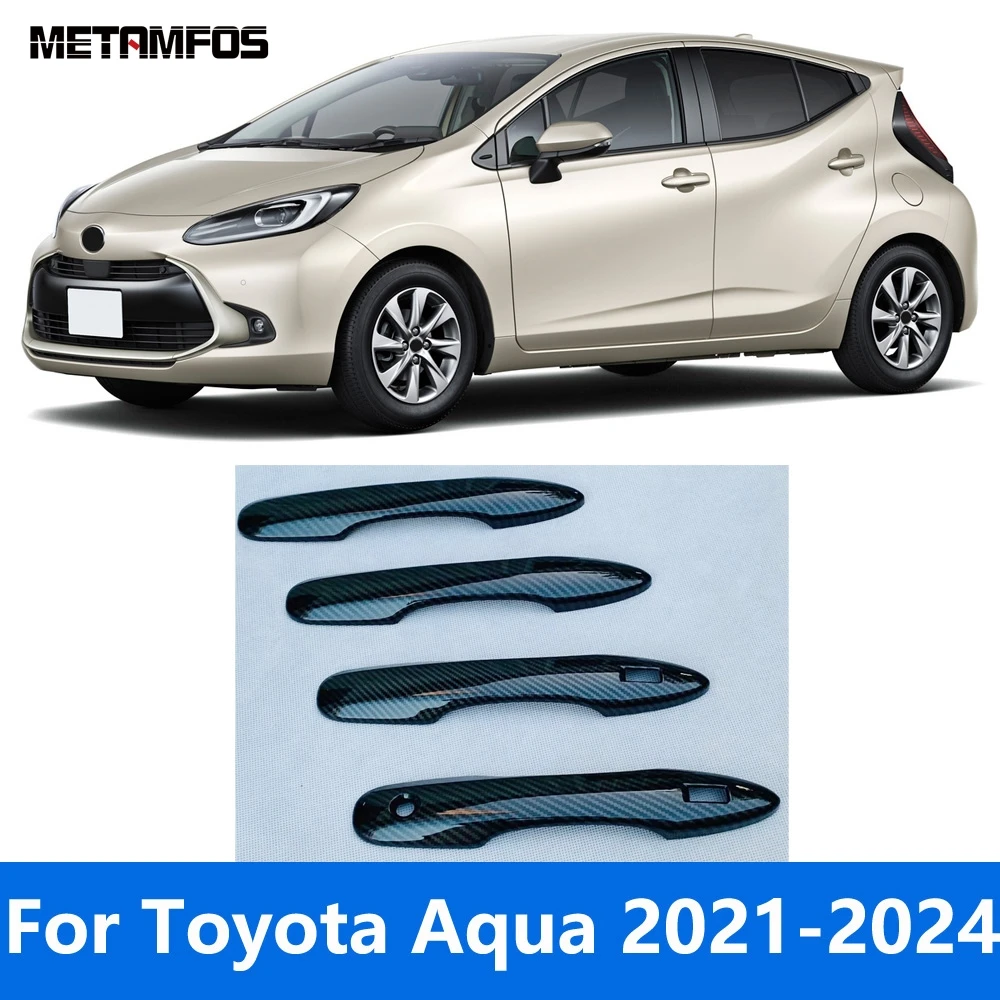 

Для Toyota Aqua 2021 2022 2023 2024 углеродное волокно боковая дверная ручка Чаша Крышка отделка Защитная крышка стикер аксессуары Стайлинг автомобиля