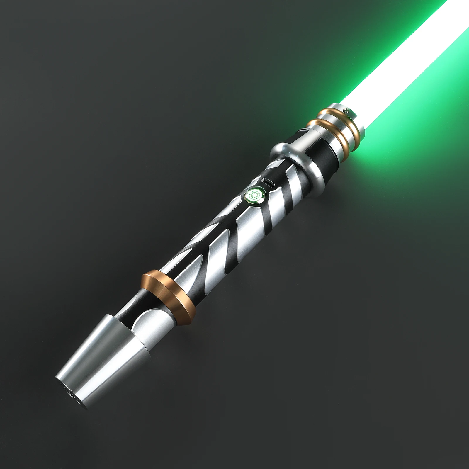 DamienSaber Sensitive Smooth Swing Lightsaber Heavy Dueling Light Saber Metal Hilt Infinite Color Changing with 34 Sound Fonts