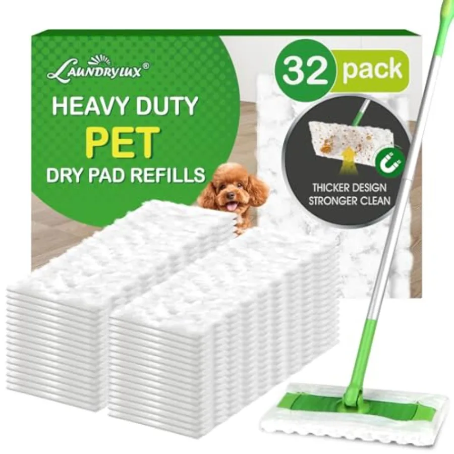 

Heavy Duty Dry Sweeping Cloths Refills Compatible with Swiffer Sweeper, Multi Surface Pet Dry Pads Refill, Floor Cleaner for Du