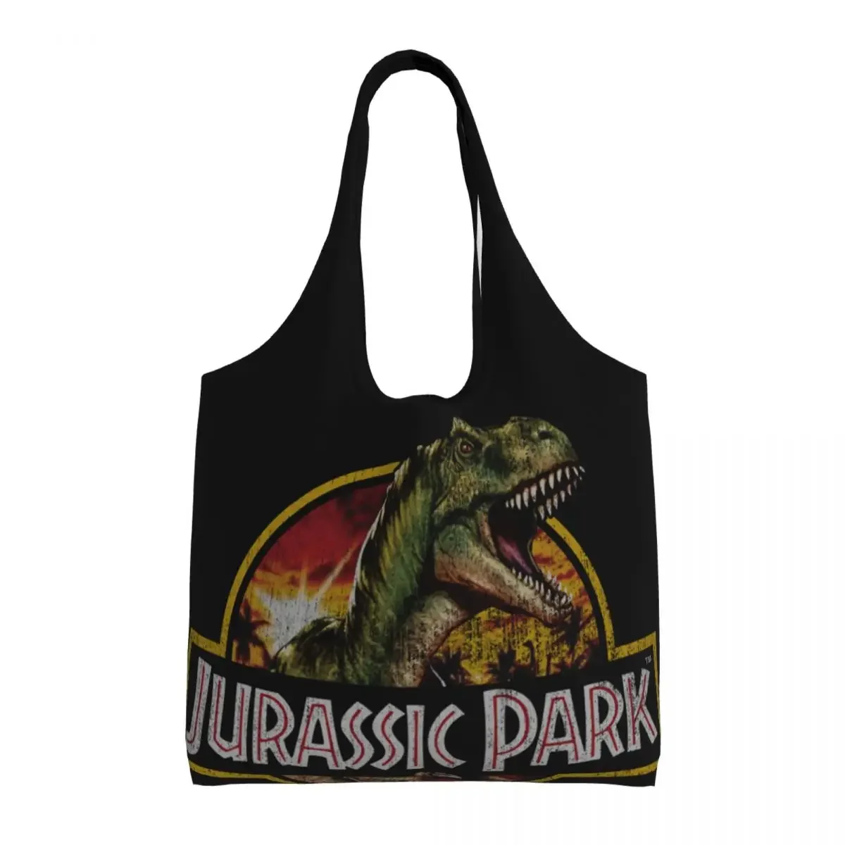 Recycling Jurassic Parks Shopping Bag Women Shoulder Canvas Tote Bag Washable Dinosaur World Grocery Shopper Bags Handbags