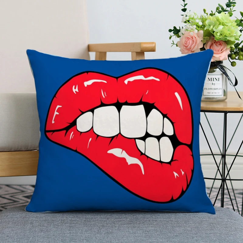

Sexy Lips Dirt-resistant Cars Home Decor Items Ornamental Pillows for Living Room Sofa Pillow Covers Home and Decoration Arcane